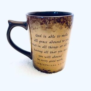 Dayspring scripture coffee cup.  Brown